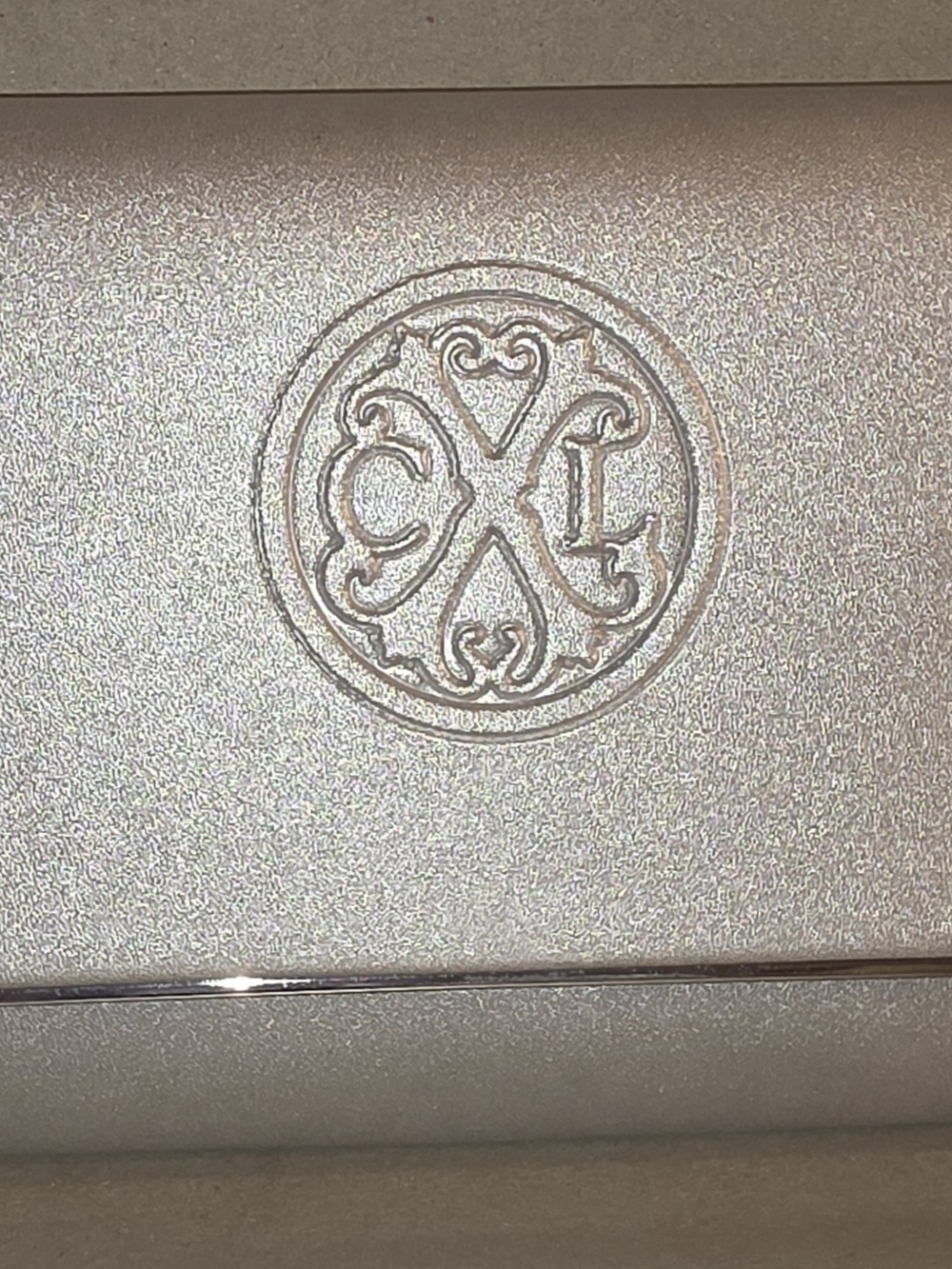 Christian Lacroix Silver Madison Smooth Clutch Tag